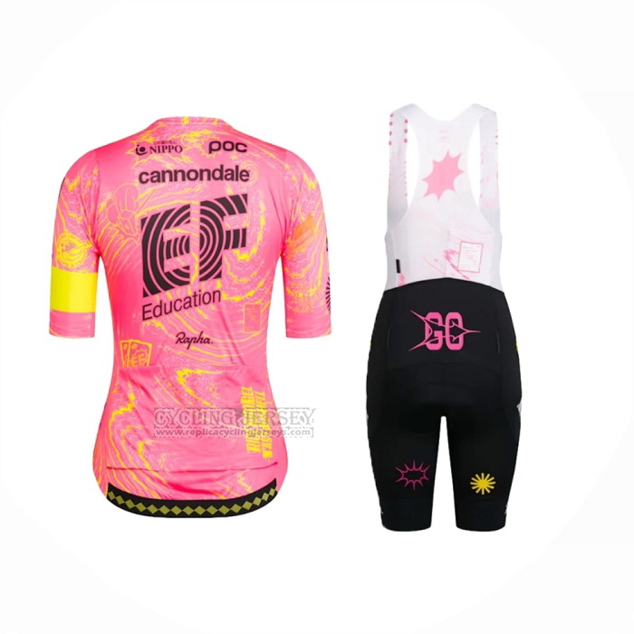 2024 Cycling Jersey Women EF Education Pink Short Sleeve And Bib Short